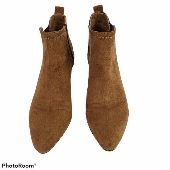 Unisa golden brown faux suede ankle booties, size 7.5 - Picture 2 of 8